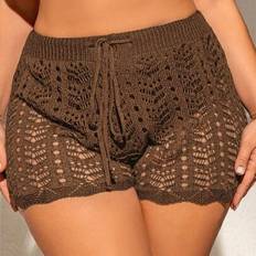 Badeanzug Cover Ups & Sarongs Shein Damen Großen Strick-Hot-Shorts - Bikini - Strand-Überzug