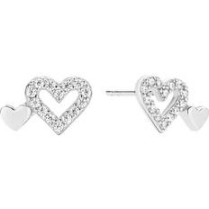 Lund Copenhagen Øreringe Sølv Med Hjerter Og Cubic Zirkonia