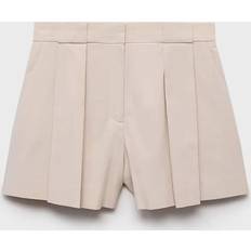 Mango Dam Shorts Mango Pleated Suit Shorts - Beige