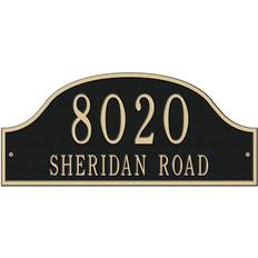 Facade Numbers Whitehall 7-in H x 15-3/4-in W Black/Gold Aluminum Address Plaque
