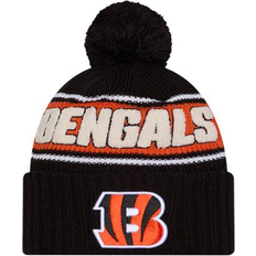 Beanies New Era Youth Black Cincinnati Bengals 2024 Sideline Sport Cuffed Knit Hat with Pom