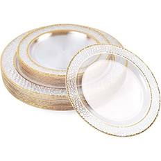 Plastic Disposable Plates MATANA 80 Premium Hard Plastic Plates