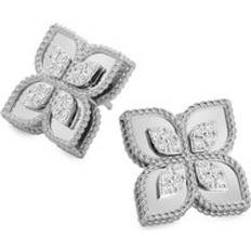 Princess Flower 18ct White Gold Diamond Earrings