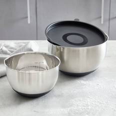 Dunelm Professional Set of 2 and One Lid - Black Mixing Bowl