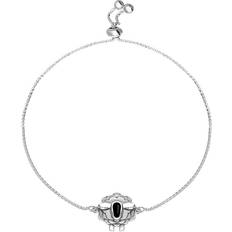 Bracelets C W Sellors Sterling Silver Whitby Jet Sheep Adjustable Bracelet - Silver