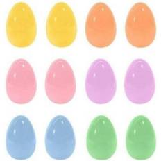 Multicoloured Easter Decorations Spritz Plastic Eggs Pastel Colored 12ct Multicolor Small Easter Decoration