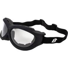 Motorcycle Goggles Birdz The Buzzard Padded Motorcycle Riding Goggle Fits Over Glasses - Black Frame/Clear
