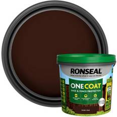 Ronseal One Coat Dark Oak Matt Exterior Shed & Fence Protector Wood Paint 5L Tub