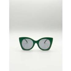 Sunglasses SVNX Oversized Round Cat-Eye Sunglasses - Green