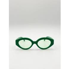 Sunglasses SVNX Retro Small Oval Sunglasses - Green