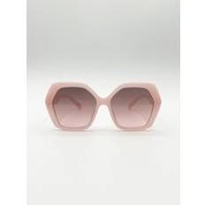 Sunglasses SVNX Oversized Rounded Angular Sunglasses - Pink