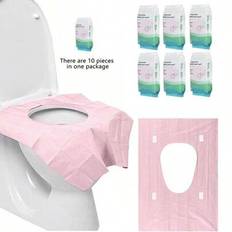 Pink Toilet Accessories Shein Disposable Toilet Seat Covers 60pcs