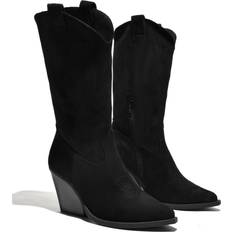 Boots Temu Women's Western Mid Calf Boots - Embroidered