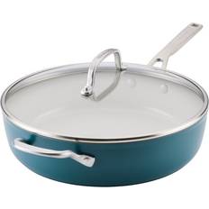 Cookware KitchenAid 5-Quart Hard-Anodized Ceramic Induction Nonstick Saute Pan with Lid and Helper Handle