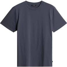 J.Lindeberg Men T-shirts J.Lindeberg Sid Cotton Regular Fit Short Sleeve Basic T-Shirt - Mid Blue