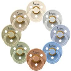 Bibs sutter med navn Bibs Colour Rund Latex Sutter Med Navn 8-pak