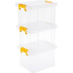Storage Boxes Strata Stackmaster 35L Stackable with Lid Pack of 3 Storage Box