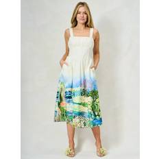 Hope & Ivy The Celine Watercolour Dress White
