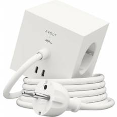 2 USB-uttag Grenuttag & Grenproppar Avolt Stikdåser 30W 30W Magnetic Base 1,8m Opal White