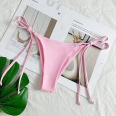 Shein Bikini Bottoms Shein Women's Solid Color Lace-Up Sexy Bikini Bottom