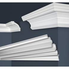 Modanature per Soffitto Marbet Cornici in XPS Polistirolo Bianco E-34 80 x 80 mm 20 metri
