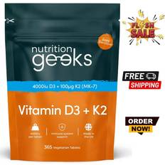 Nutrition Geeks Vitamin D3 4000 IU K2 100μg 1 Year Supply