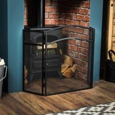 Black Fireplace Screens Home Discount Fire Vida Milton 3 Panel Fire Guard Fireplace Shield Protector One Size
