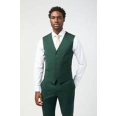 Outerwear Italian Super 100''s Bottle Green Twill Waistcoat