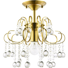 Gold light fitting Happy Homewares Waterfall Satin Gold Ceiling Light Fitting with Clear Acrylic Spheres Pendant Lamp