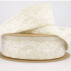 Linen Fabrics Stephanoise Linen Lace Trim Linen Fabrics White