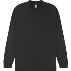 Acid Wash Combed Ringspun Cotton Extended Long-Sleeved T-Shirt - Jet Black