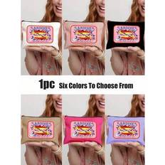 White Cosmetic Bags Shein Vintage Canned Sardine Cosmetic Bag - Four-Color