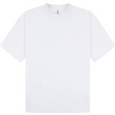 Interlock Combed Ringspun Cotton Extended Neckline Oversized T-Shirt - White