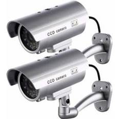 Surveillance Cameras Clair De Lune Lune Moon 2 x Dummy Camera With Flashing Led Bullet Shape Guazhuni