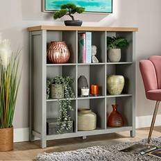 Home Source Avon 3X3 Cube Storage Bookcase Unit Grey Book Shelf