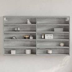 Grey Glass Cabinets Berkfield Home Vitrine Grey Sonoma 100 x 15 x 58 cm Engineered Wood Glass Cabinet