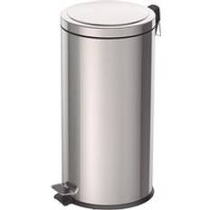 Gr8 Home 30 Litre Foot Pedal Bin Stainless Steel Metal Waste Rubbish Dustbin - Silver - One Size