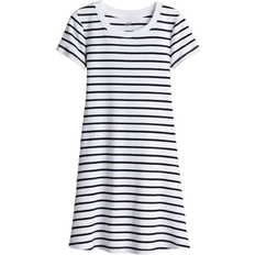 H&M Jerseykleid Mit Kurzarm - Weiß/Gestreift (1236544004)