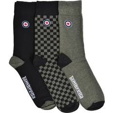 Lambretta Clothing Lambretta Mens Checkered Socks - Svart/Khaki