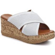 Pavers Heels & Pumps Pavers Premium Leather Wedge Heels - White