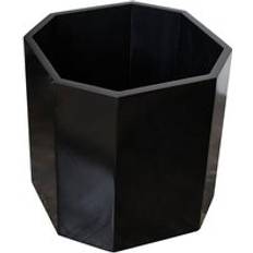 Cleaning Equipment & Cleaning Agents Melody Maison Black Wooden Octagonal Edge Waste Paper Bin One Size