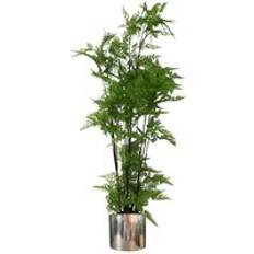 Silver Artificial Plants Leaf 150cm Natural Moss Base Fern Foliage with Silver Metal Plater Artificial Plant