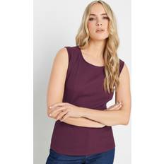Tall Ribbed Vest Top - Burgundy