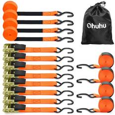 Ohuhu Ratchet Tie Down Straps 8 Pack 4.6 m