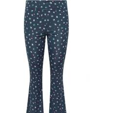 Polyester Pyjamas Yours Curve Leopard Print Flare Pyjama Bottoms - Navy Blue