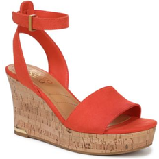 Franco Sarto Slippers & Sandals Franco Sarto Women's Celeste 2 Open Toe Strappy Wedge Sandals - Orange Fabric