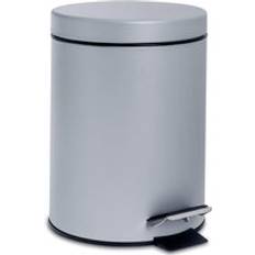 Harbour Housewares 3L Round Stainless Steel Bathroom Pedal Bin 3 Litre Grey