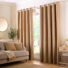Churchgate Churchgate Swithland Herringbone Eyelet Curtains Honey 137x228cm