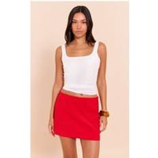 PrettyLittleThing Tomato Woven A Line Mini Skirt - Tomato Red