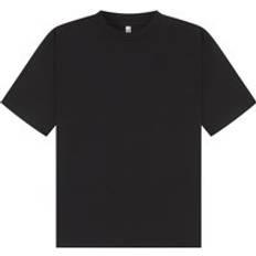 Combed Ringspun Cotton Boxy Oversized T-Shirt - Black